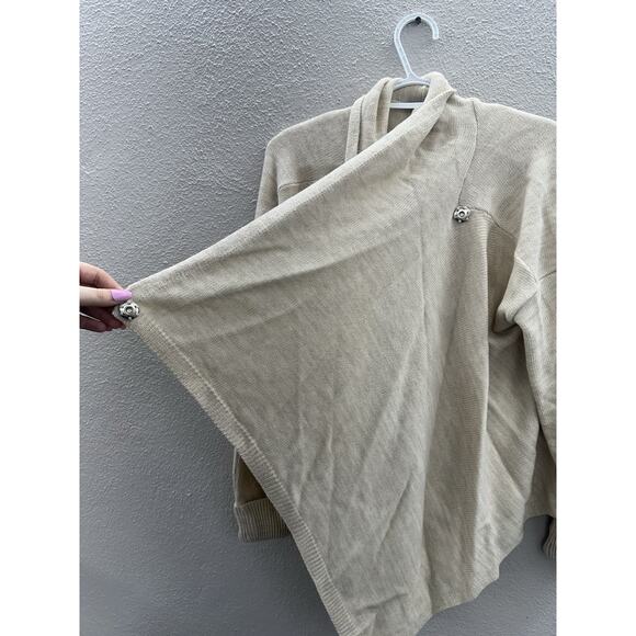 Venus Womens Cardigan Size XL Tan Knit Long Sleeve Open Front Sweater - Picture 3 of 13